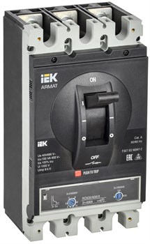 IEK ARMAT Автоматический выключатель в литом корпусе 3P I 100кА 630А ТМ рег. AR-MCCB-3I-100-0630A-ATUC - фото 83663