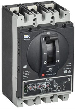 IEK ARMAT Автоматический выключатель в литом корпусе 3P D 85кА 160А эл. пр. AR-MCCB-3D-085-0160A-ELPC - фото 83694
