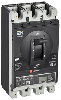 IEK ARMAT Автоматический выключатель в литом корпусе 3P I 100кА 630А эл. пр. AR-MCCB-3I-100-0630A-ELPC - фото 83696