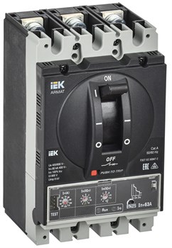 IEK ARMAT Автоматический выключатель в литом корпусе 3P A 85кА 63А эл. станд. AR-MCCB-3A-085-0063A-ELSC - фото 83715