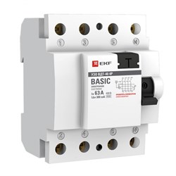 EKF Basic ВДT-40  УЗО 4P 63А/300мА (AC) электронное elcb-4-63-300e-sim - фото 83761