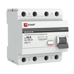 EKF PROxima ВД-100 УЗО 4P 40А/100мА (AC) электромеханическое elcb-4-40-100-em-pro - фото 83772