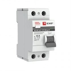 EKF PROxima ВД-100  УЗО 2P 16А/10мА (A) электромеханическое elcb-2-16-10-em-a-pro - фото 83878