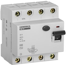 IEK GENERICA УЗО ВД1-63 4Р 32А 30мА MDV15-4-032-030 - фото 83997