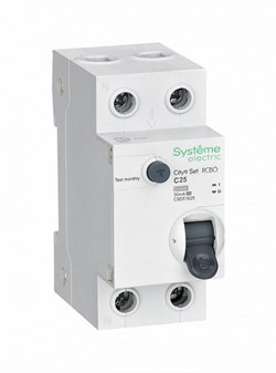 Systeme Electric City9 Set Авт. выкл. диф. тока (АВДТ) 1P+N С 25А 4.5kA 30мА Тип-A 230В C9D55625 - фото 84806