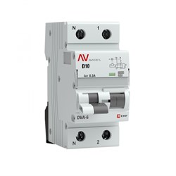 EKF Averes DVA-6 Диф. Автомат (D) 1P+N 10А/300мА тип А 6кА rcbo6-1pn-10D-300-a-av - фото 85220