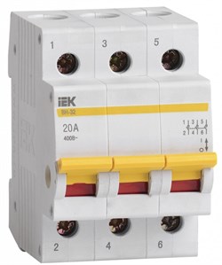 IEK KARAT Выключатель нагрузки (мини-рубильник) ВН-32 3Р 20А MNV10-3-020 - фото 85358