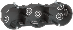 IEK Коробка КМ40009 установочная 3х местная для твердых стен 212х70х45 (с саморезами) UKT30-212-070-045 - фото 86156