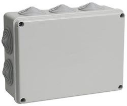 IEK Коробка КМ41243 распаячная для о/п 190х140х70 мм IP44 (RAL7035, 10 гермовводов) UKO11-190-140-070-K41-44 - фото 86646