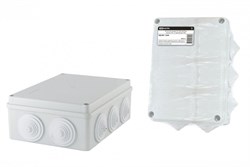 TDM Распаячная коробка ОП 190х140х70мм, крышка, IP55, 10 гермовводов, инд. штрихкод, SQ1401-1244 - фото 86693