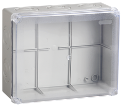 IEK Коробка КМ41330 распаячная для о/п 100х100х50 мм IP55 (RAL7035, гермовводы PG9 5 шт) UKO10-100-100-050-K51-55 - фото 86731