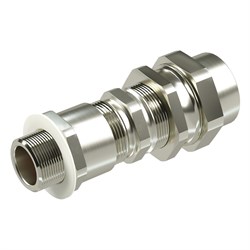 DKC Взрывозащищенный кабельный ввод серии КАС для бронированного кабеля М40х1,5 d:24,8-31мм D:27-37мм. Присоединительная резьба М50х1,5. Никелированна KAC5M6MHK - фото 86955