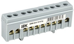 IEK Шина L фаза в корп изол на DIN-рейку ШНИ-6х9-10-К-Ср YNN10-69-10KD-K02 - фото 87219