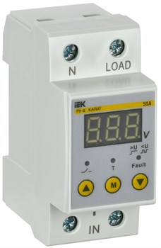IEK Реле напряжения РН-д однофазное 36мм 50А IVR21-1-50 - фото 87394