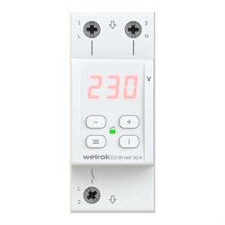 Welrok D2-50 red реле напряжения 50 А (max 60 A) 11 000 ВА, 3х клеммные 4660251140090 - фото 87705