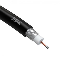 ЭРА RL-64-PE100 Кабель коаксиальный RG-6U, 75 Ом, CCS/(оплётка Al 64%), PE, цвет чёрный, бухта 100 м Б0044601 - фото 88731