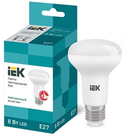 IEK Лампа светодиодная ECO R63 рефлектор 8Вт 230В 4000К E27 LLE-R63-8-230-40-E27 - фото 89850
