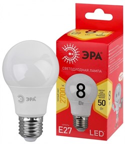 ЭРА Лампочка светодиодная RED LINE LED A55-8W-827-E27 R Е27 / E27 8 Вт теплый белый свет Б0052659 - фото 89899