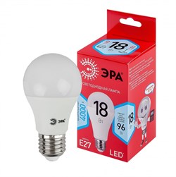 ЭРА Лампочка светодиодная RED LINE LED A65-18W-840-E27 R E27 18Вт нейтральный белый свет Б0052381 - фото 89901