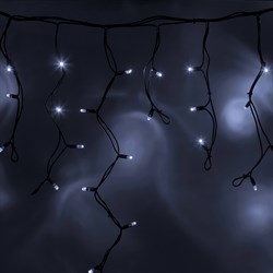 NEON-NIGHT Гирлянда Айсикл (бахрома) светодиодный, 3,2 х 0,6 м, черный провод "КАУЧУК", 230 В, диоды белые, 88 LED 255-275 - фото 90695