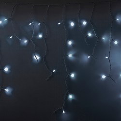 NEON-NIGHT Гирлянда Айсикл (бахрома) светодиодный, 5,6 х 0,9 м, с эффектом мерцания, БЕЛЫЙ провод "КАУЧУК", 230 В, диоды БЕЛЫЕ, 240 LED 255-265 - фото 90883