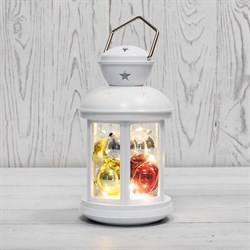 NEON-NIGHT Декоративный фонарь с шариками 12х12х20,6 см, белый корпус, теплый белый цвет свечения 513-062 - фото 91090