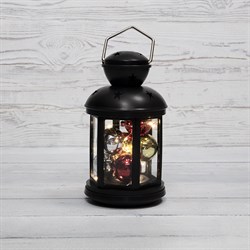 NEON-NIGHT Декоративный фонарь с шариками 12х12х20,6 см, черный корпус, теплый белый цвет свечения 513-061 - фото 91097