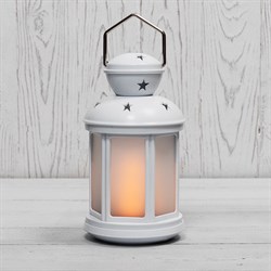 NEON-NIGHT Декоративный фонарь 12х12х20,6 см, белый корпус, теплый белый цвет свечения с эффектом пламени свечи 513-067 - фото 91113