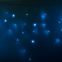 NEON-NIGHT Гирлянда Айсикл (бахрома) светодиодный, 2,4 х 0,6 м, прозрачный провод, 230 В, диоды синие, 88 LED 255-053 - фото 91114