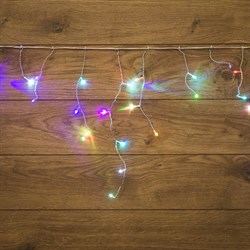NEON-NIGHT Гирлянда Айсикл (бахрома) светодиодный, 1,8 х 0,5 м, прозрачный провод, 230 В, диоды RGB 255-009 - фото 91119