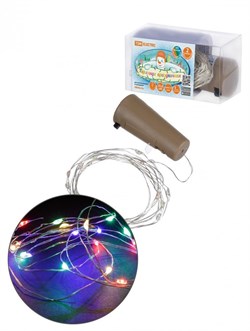 TDM Гирлянда-пробка для бутылки "Роса20" 20LED, 2м, многоцветная, 3хAG13/LR44 SQ0361-0101 - фото 91383