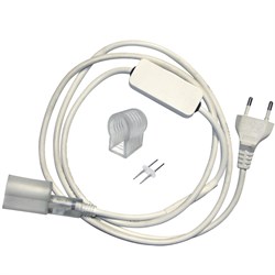 NEON-NIGHT Установочный набор для одностороннего Гибкого неона 15x26мм (шнур питания каучук с диодным мостом и вилкой, заглушка, переxодная муфта, игл 134-504 - фото 91529