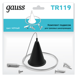 Комплект подвесов для трековых шинопроводов Gauss, 1шт, цвет черный 1/50 TR119 - фото 91955