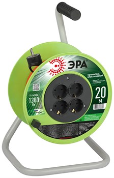 ЭРА Удлинитель силовой RP-4e-3х0.75-20m на пластиковой катушке c заземлением 4 розетки 20м ПВС 3х0,75мм2 Б0056096 - фото 93129