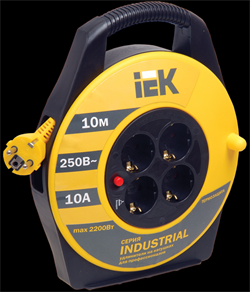 IEK Катушка УК10 с т/з 4 места 2Р+PЕ/10м 3х1,5 мм2 Industrial WKP15-16-04-10 - фото 93147
