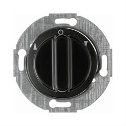 Жалюзийный поворотный выключатель с центральной панелью и вращающейся ручкой, Berker 1930/Glasserie/Palazzo цвет: Чёрный, с блеском 381101 - фото 9328
