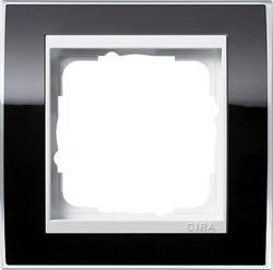 Рамка 1-пост, Gira Event Clear для центральных вставок белого цвета Чёрный - фото 9372