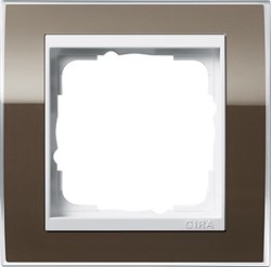 Рамка 1-пост, Gira Event Clear для центральных вставок белого цвета коричневый - фото 9375