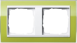 Рамка 2-пост, Gira Event Clear для центральных вставок белого цвета зеленый - фото 9379