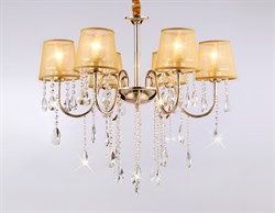 Ambrella Подвесная люстра с абажурами и хрусталем TR4589/6 GD золото E14/6 max 40W D660*570 TR4589 - фото 96976