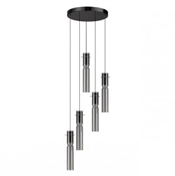 Odeon Light 5058/25L PENDANT ODL24 325 черный/дымчатый/металл/стекло Люстра каскадная LED 5*5W 3000K SCROW 5058/25L - фото 97736