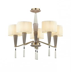 Odeon Light 5403/5 CLASSIC ODL_EX23 33 бронзовый/светло-коричневый/кремовый металл/керамика/ткань Люстра E14 5*40W LATTE 5403/5 - фото 97787