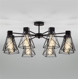 Eurosvet Потолочная люстра в стиле лофт 70107/8 черный a044748 - фото 97893