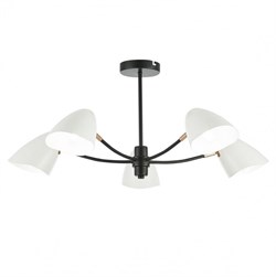 Evoluce SLE103602-05 люстра потолочная чёрный, Золотой/Белый E14 5*40W SLE103602-05 - фото 98118