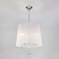 Eurosvet Подвесная люстра с абажуром 2045/5 хром/белый 00000046742 - фото 98331