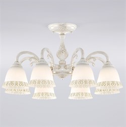 Eurosvet Классическая люстра со стеклянными плафонами 60107/8 белый с золотом a045773 - фото 98805