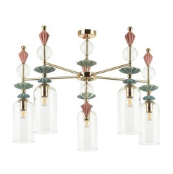 Odeon Light 4855/5C CLASSIC ODL_EX21 золото/раноцветн./керамика/стекло Люстра потолочная E14 5*40W BIZET 4855/5C - фото 98900