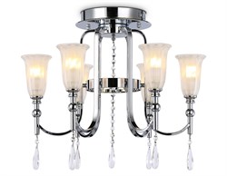 Ambrella Потолочная люстра с хрусталем TR3243/6 CH/FR хром/белый матовый E14*6 max 40W D600*520 TR3243 - фото 99385