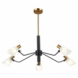 Evoluce SLE205403-05 люстра подвесная чёрный, латунь / белый E14 5*60W SLE205403-05 - фото 99390