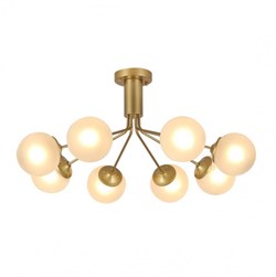 F-promo 2631-8U потолочная люстра F-Promo Каркас золотого цвета, плафоны из стекла белого цвета 2631-8U - фото 99883